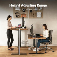 Electric Height-Adjustable Standing Desk – 120 × 60 cm, Brown Top