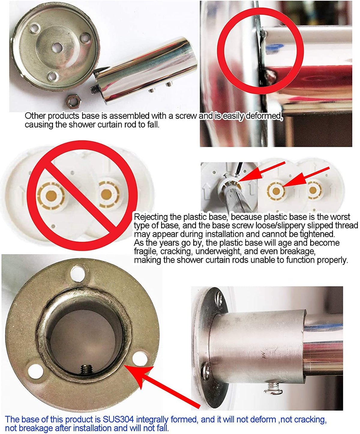 Adjustable L-Shaped Stainless Shower Curtain Rod – 70–100 cm