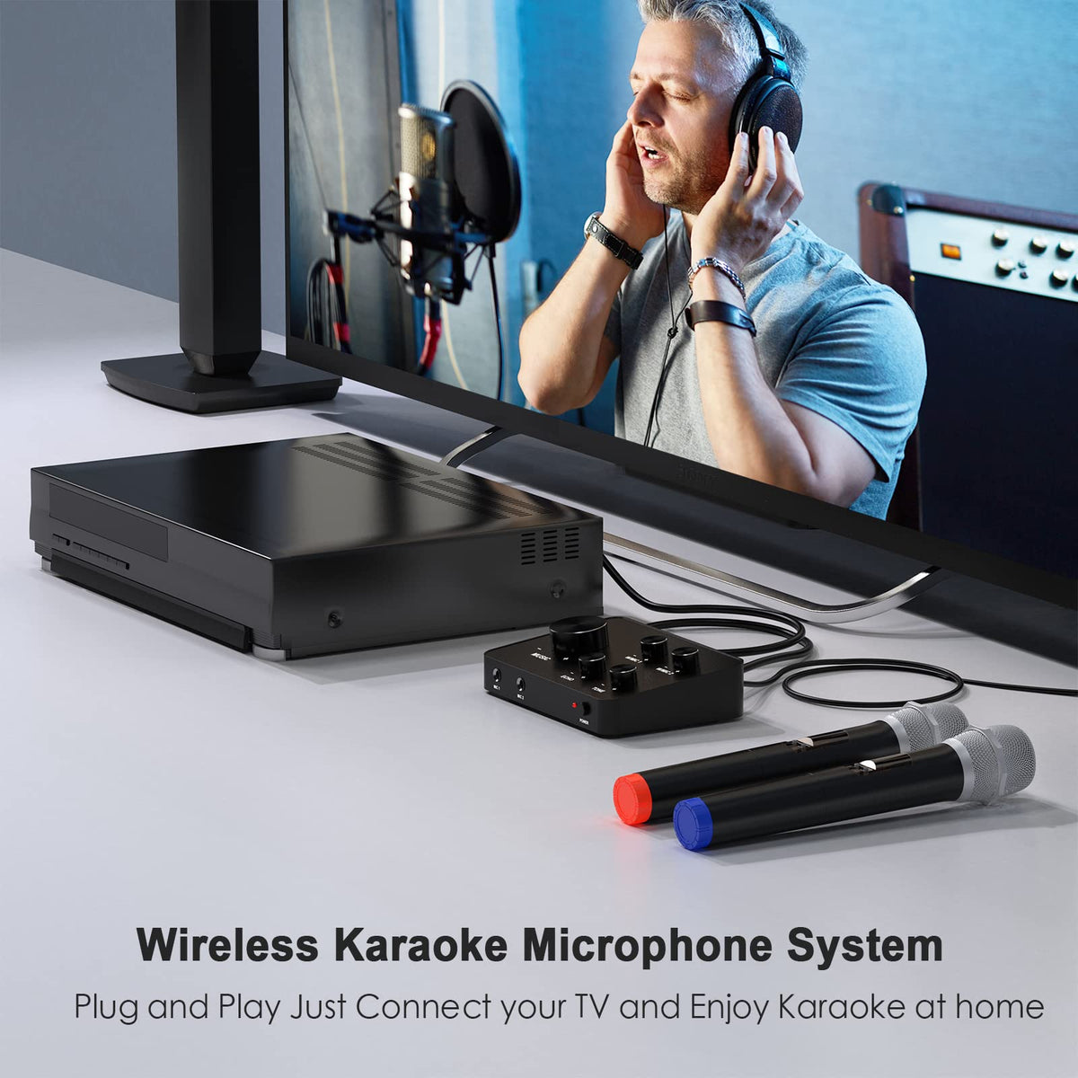 Rybozen HDMI & AUX Dual UHF Karaoke Mixer System
