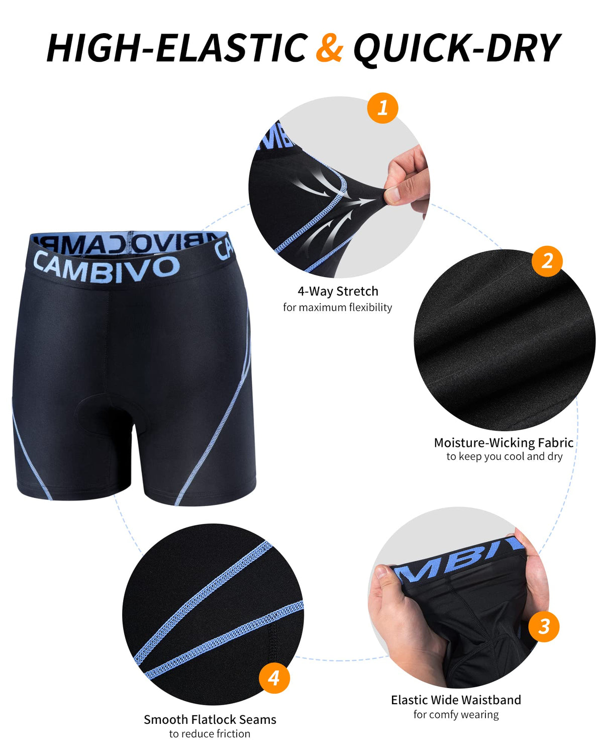 Men’s 3D-Padded Quick-Dry Cycling Shorts