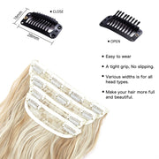 20-Inch Wavy Clip-In Hair Extensions – 4-Piece Blonde Highlight Set