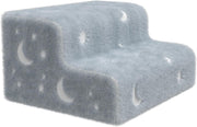 Dog Stairs for High Beds Couch, 3 Steps Pet Stairs for Small Dog Cat, Non-Slip Dog Ramp For Bed Sofa, High-Density Foam Washable Cover Dog Steps, Pet Steps for Doggy with Pet Hair Remover Roller, Gray (Gray)