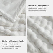 Plush Bubble Faux-Fur Throw Blanket – 14 Colour & Size Options