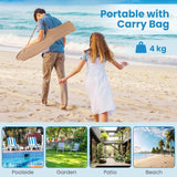 Costway 2M Thatched Tiki Umbrella w/Foldable Stand, Hawaiian Style Beach Umbrella w/Push Button Tilt, Carry Bag, Portable Sunshade Table Market Umbrella for Outdoor Tiki Bar Garden Patio Pool