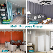 No-Drill Floor-to-Ceiling Curtain Divider Frame – Black or White