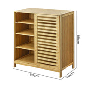 80 × 40 × 88 cm Bamboo Storage Cabinet with Louvered Door
