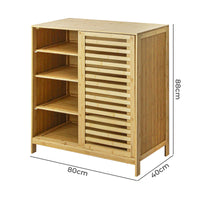 80 × 40 × 88 cm Bamboo Storage Cabinet with Louvered Door