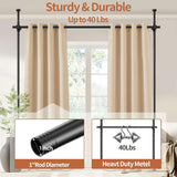 Dsocool Room Divider Curtain Rod, No Drilling Room Separator for Space Partition Adjustable 122-305cm(H) 70-177cm(W) Heavy Duty Temporary Wall Divider Floor to Ceiling Tension Rod, Black