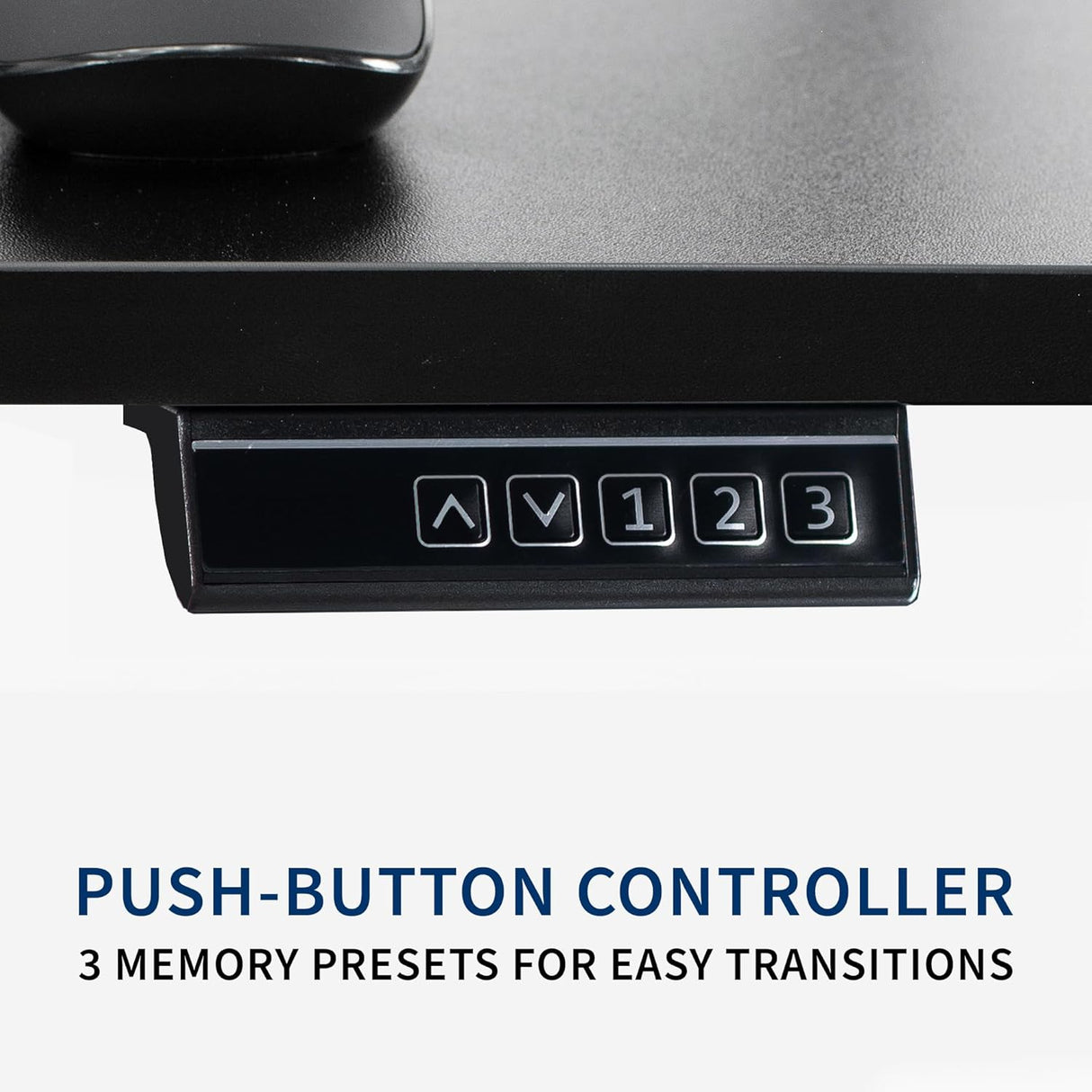 VIVO Electric Height Adjustable 102cm x 61cm Stand Up Desk, Complete Standing Workstation with Memory Controller, Black 2 Part Top, Black Frame, DESK-EP40TB