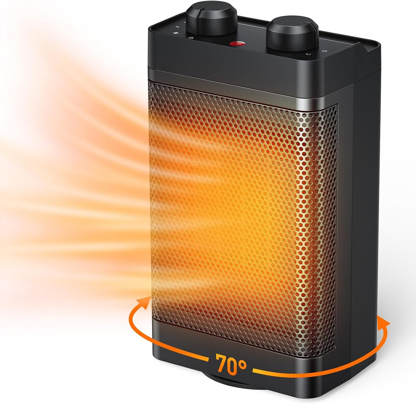 1500W Ceramic Fan Heater – Fast-Heating Oscillating Space Heater with Tip-Over Protection