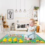 Play Mat Kids Rug Carpet Playmat Extra Large Learn Have Fun Safe Road Traffic System Multi Color Study Activity Centerpiece Play Mat for Playing with Cars for Bedroom Playroom