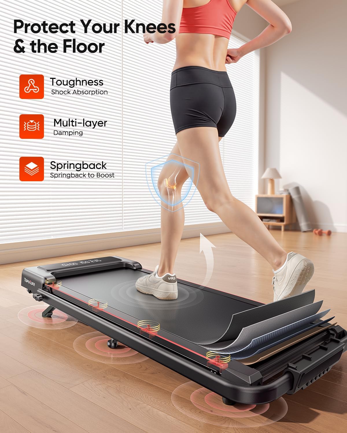 4 in 1 Foldable Walking Pad Treadmill with Incline and Handle Bar, 2.5HP with Dual Display and Mute Control, Under Desk Treadmills for Home with App Bluetooth Folding Treadmill