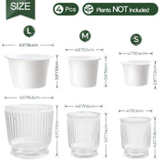 4-Pack 10 cm Self-Watering Plant Pots – Clear