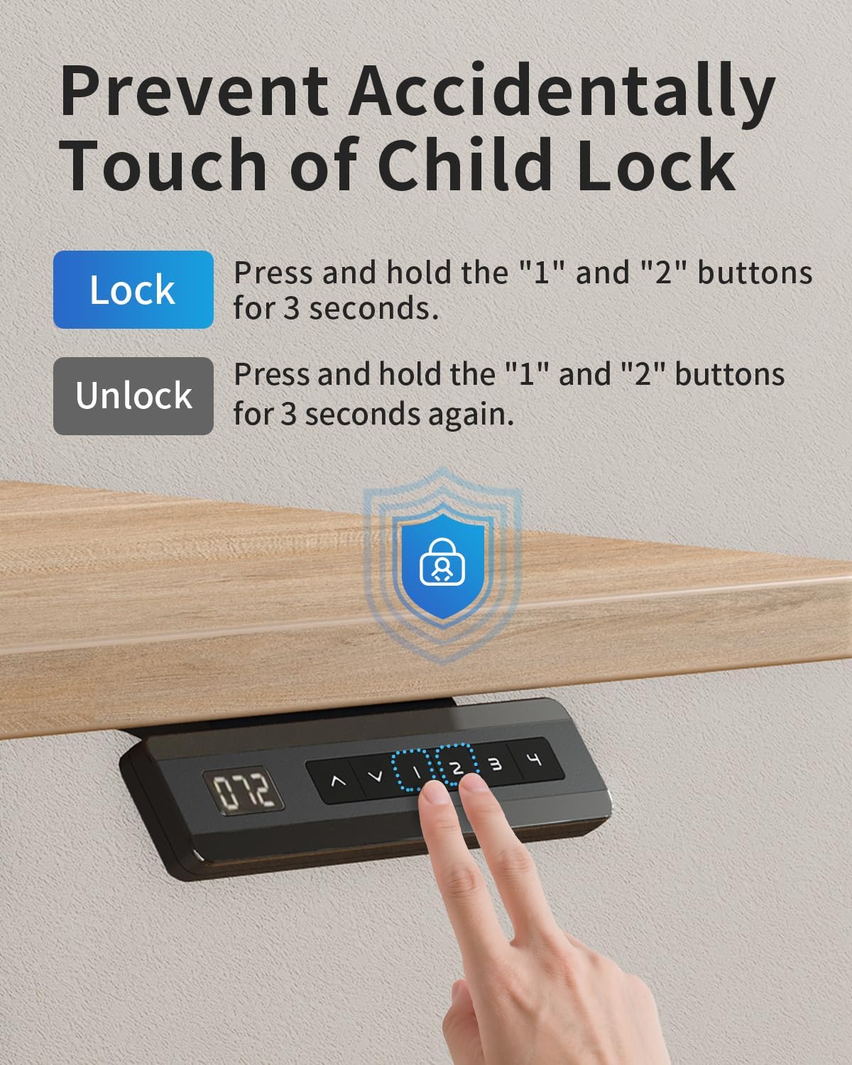 FEZIBO Electric Standing Desk Adjustable Height, 40 x 24 Inch Sit and Stand Desk, Home Office Desk, Ergonomic Workstation Computer Desk, Ivory