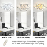Modern Ceiling Light 40W Dimmable LED Ceiling Lamp Fixture, 6 Petals Flush Mount Flower Chandelier Ceiling Lighting Fixture, Acrylic for Kitchen Bedroom Dining Room Living Room