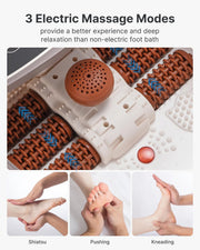 Foot Spa Bath Massager, Motorized Foot Spa with Heat and Massage and Jets,Powerful Bubble Jets with Infrared,Shiatsu Foot Spa Massager Corn Rollers,Relieve Feet Muscle Pain