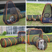 Foldable Pet Playpen with Tent, Tunnel & Cube