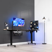 61 × 51 cm Black Clamp-On Steel Desk Pegboard & Privacy Panel