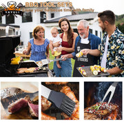40 cm Stainless-Steel BBQ Tool Set with Apron