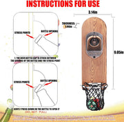 Magnetic Football Wall Bottle Opener with Cap Net