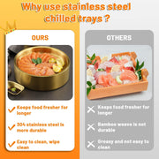 28 cm Gold Stainless-Steel Chilled Serving Tray