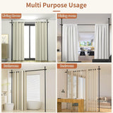 Dsocool Room Divider Curtain Rod, No Drilling Room Separator for Space Partition Adjustable 122-305cm(H) 70-177cm(W) Heavy Duty Temporary Wall Divider Floor to Ceiling Tension Rod, Black