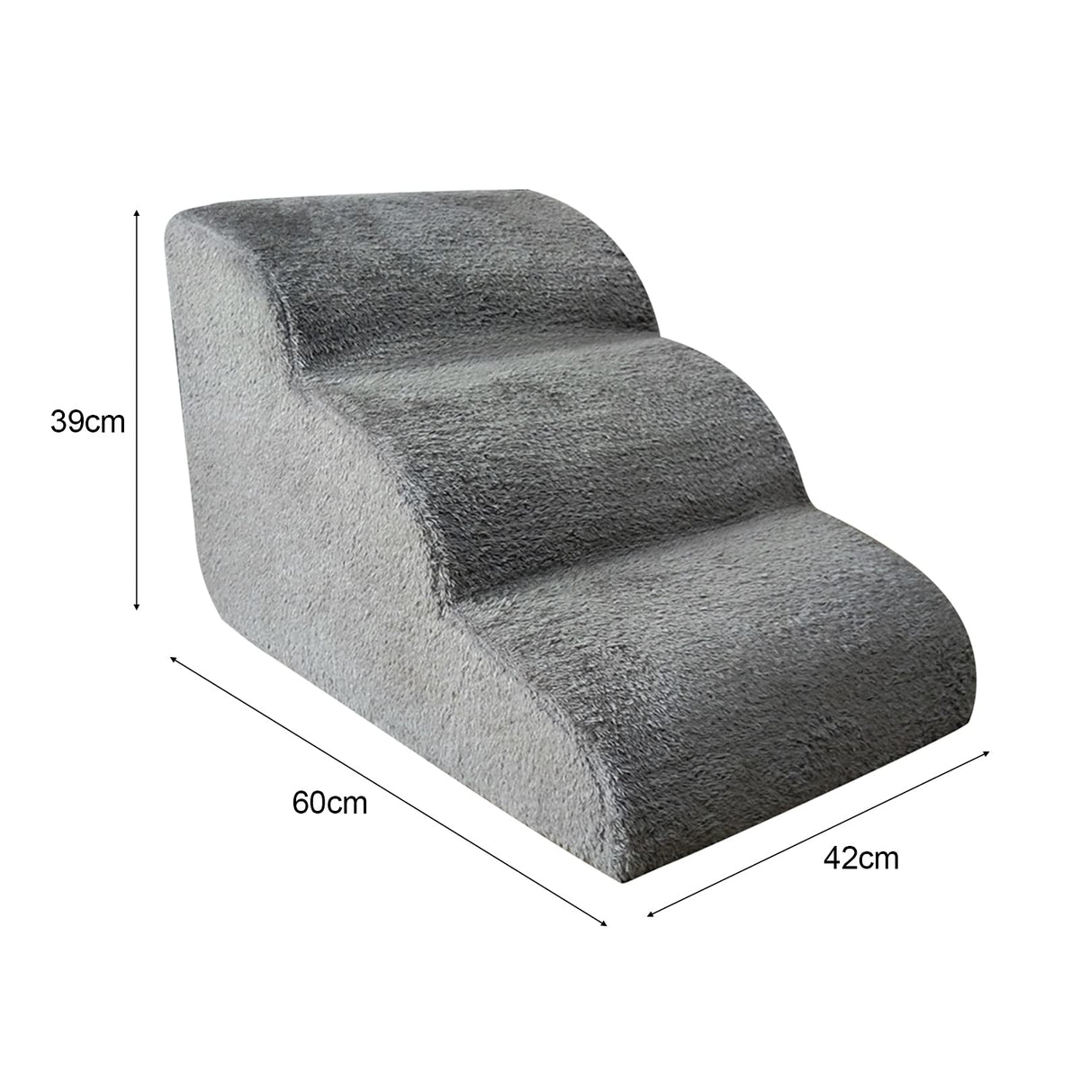 3-Tier Non-Slip Foam Pet Stairs with Washable Cover