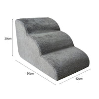 3-Tier Non-Slip Foam Pet Stairs with Washable Cover