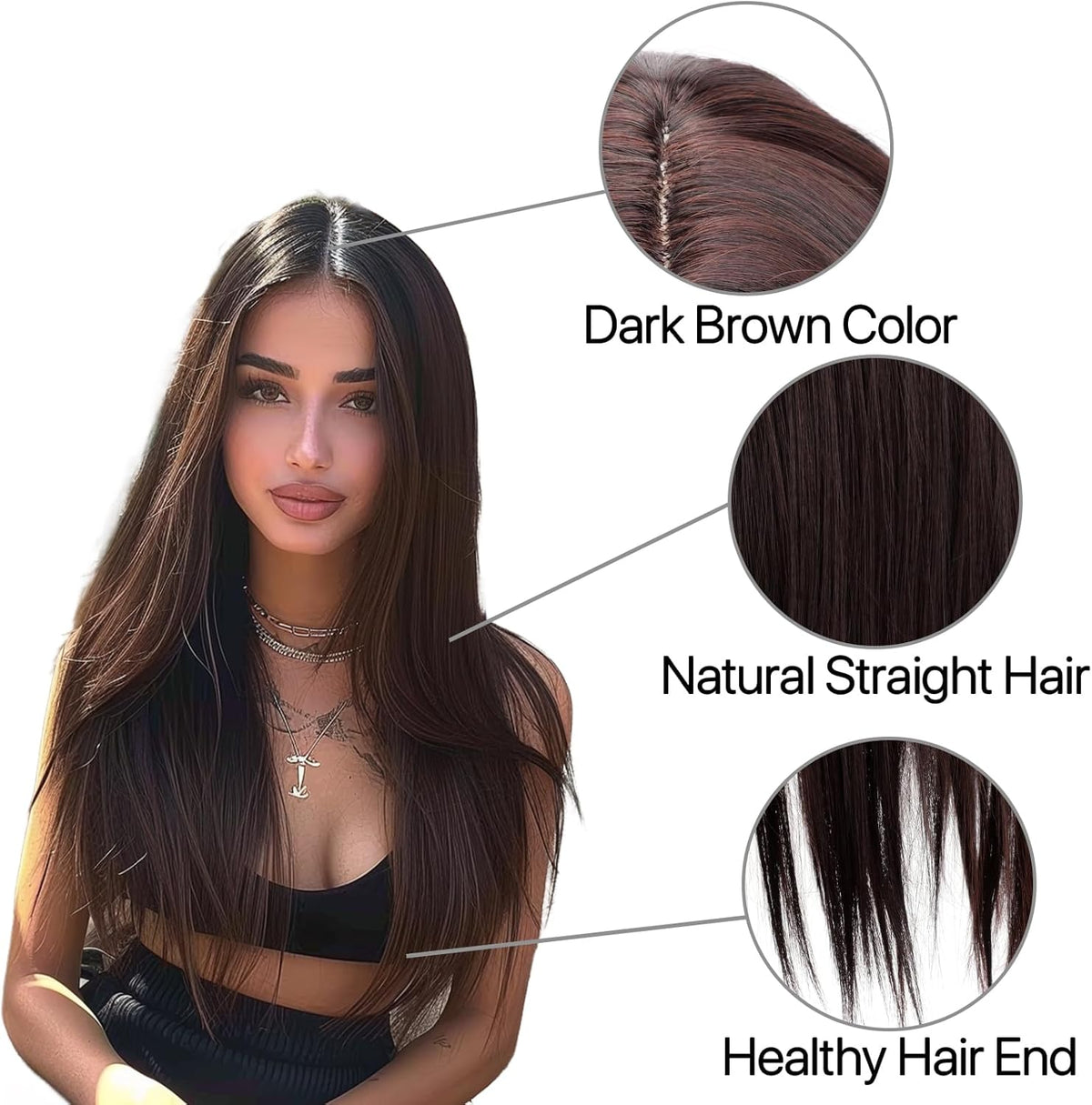 28-Inch Long Straight Synthetic Wig – Multiple Colours