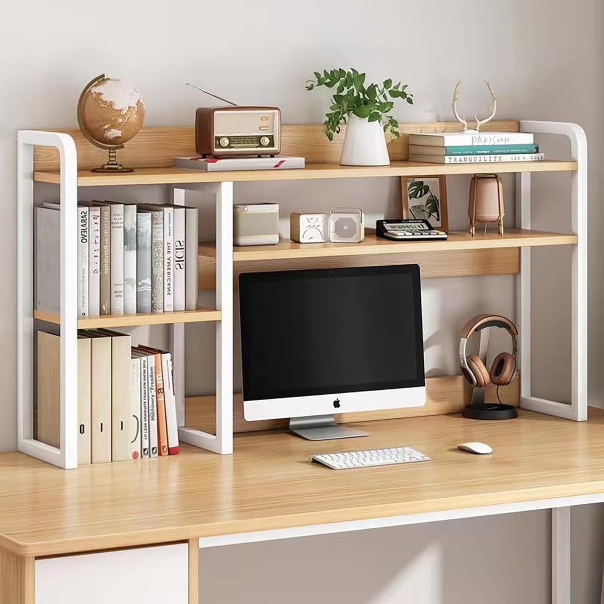 100cm 2-Tier Desktop Bookshelf & Monitor Hutch