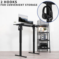 VIVO Electric Height Adjustable 102cm x 61cm Stand Up Desk, Complete Standing Workstation with Memory Controller, Black 2 Part Top, Black Frame, DESK-EP40TB