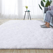 160 × 200 cm White Fluffy Shag Area Rug