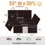 6-in-1 Orange Split Dog Car-Seat Hammock with Mesh Window