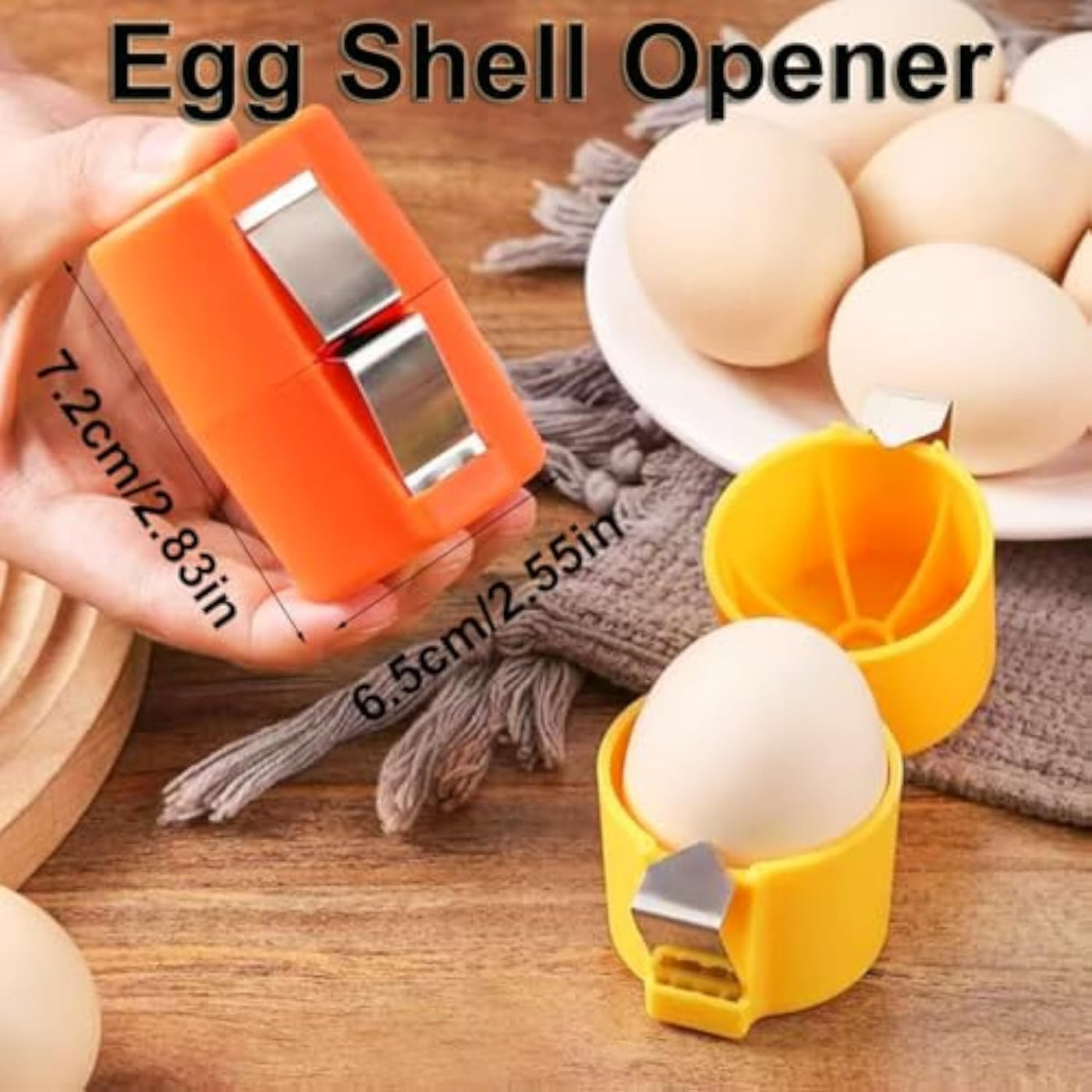 3-Piece Handheld Egg-Opener Set – Yellow, Orange & Pink
