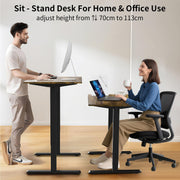 Electric Standing Desk, Height Adjustable Standing Compute Desk with Splice Board, 3 Memory Height Settings Ergonomic Home Office Desk (Rustic Brown)