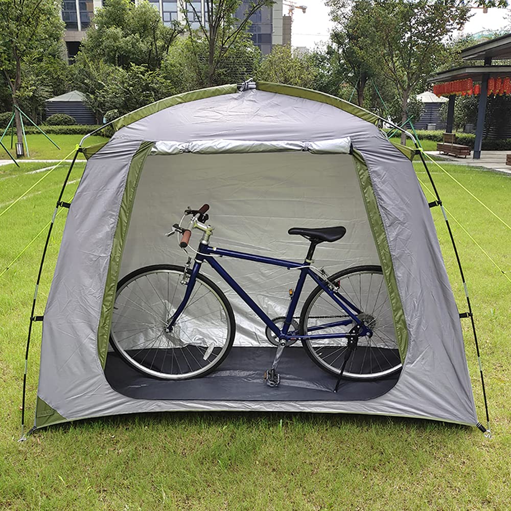 Waterproof Outdoor Bicycle Storage Shed Bike Tent Silver Coated Polyester Bike Shelter Space Saving Bicycle Garden Tool Storage Cover