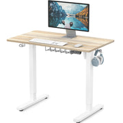 100 × 55 cm Electric Standing Desk with Memory Presets – White