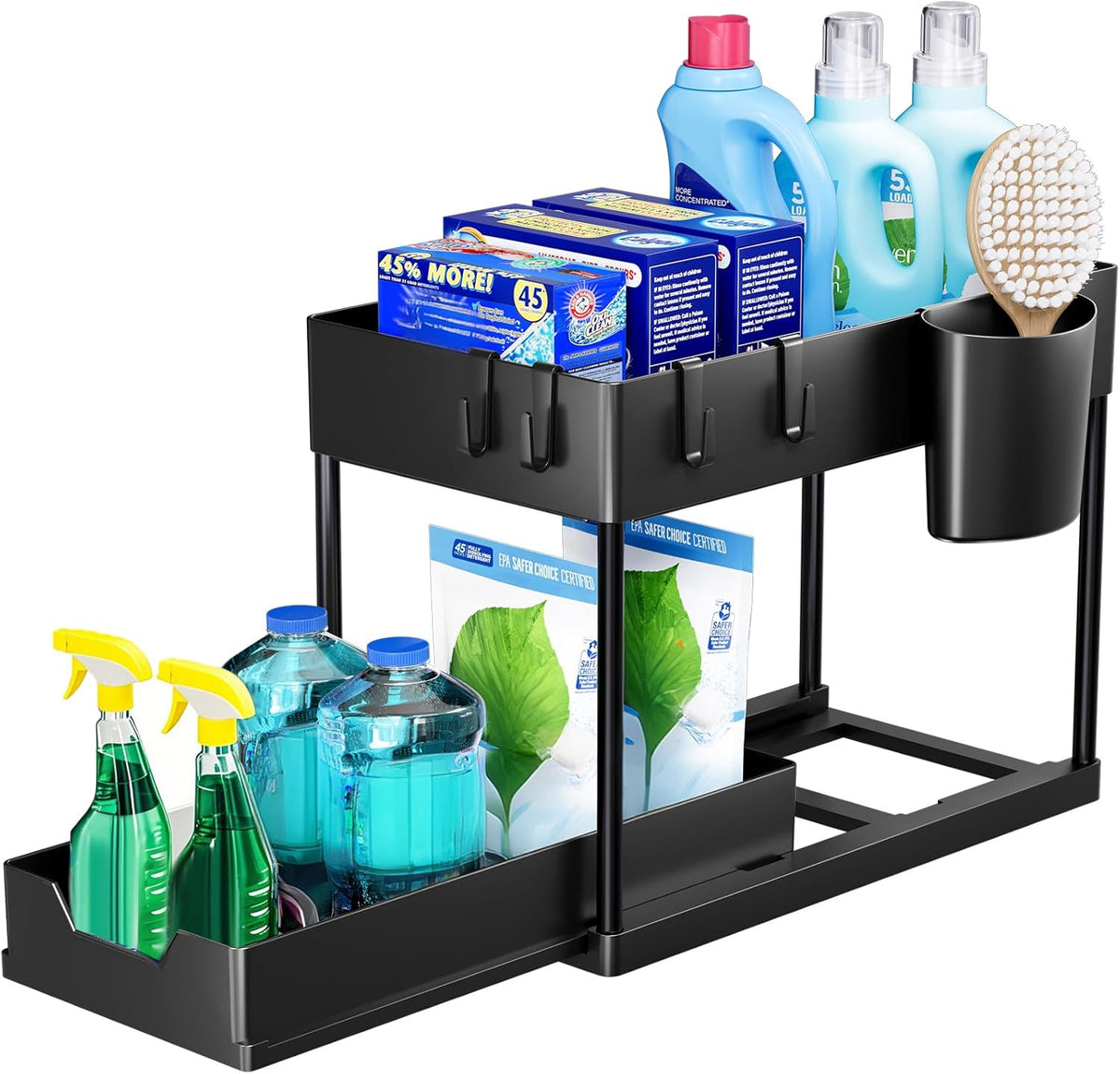 2-Tier Pull-Out Under-Sink Organiser – Black or White