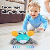 Crawling Crab, Tummy Time Baby Toys, Sensing Interactive Walking Dancing Toy with Music Sounds & Lights, Infant Fun Birthday Gift Toddler Boy Girl (Cute Green)