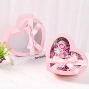 4-Piece Nesting Heart Gift Box Set with Clear Lids & Ribbons