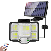 Solar Security Lights Outdoor Motion Sensor, 168LED Motion Sensor Lights Outdoor with IR Remote, Separate Solar Panel, 4 Modes Solar Garden Lights Outdoor for Shed Yard Fence Garage Door