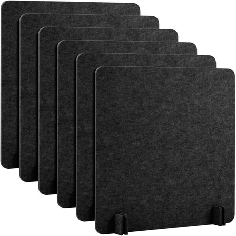 Zeyfon 6Pcs Acoustic Desk Divider Desk Partition 60cm x 60cm Stand Up Freestanding Desk Privacy Panel Noise and Visual Distractions Reducing Table Divider for Student Reception Area Office,Light Grey