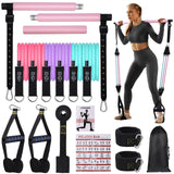 Pilates Bar Kit with 3 Set Resistance Bands, Multifunctional Pilates Workout Equipment for Women Men, Exercise Bands Set for Home Gym Fitness Yoga Strength Training
