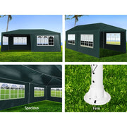 3 × 6 m Green Marquee Gazebo with 4 Window Walls
