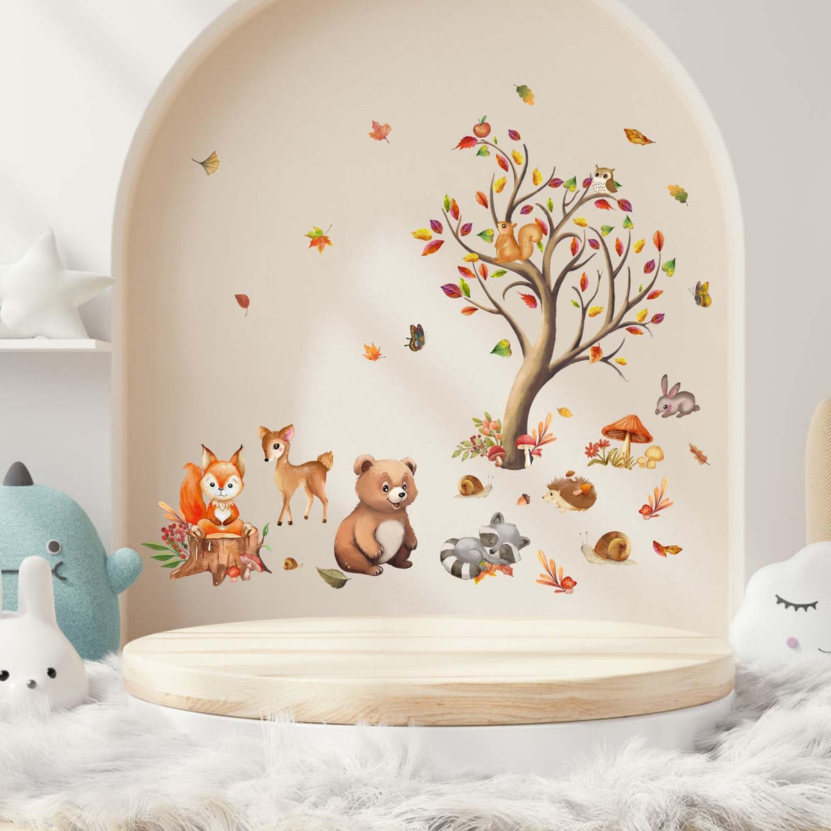 Woodland Animal Nursery Wall Decals – Bear, Fox & Deer