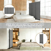 Grey 3-Panel Oxford-Cloth Room Divider – 260 × 180cm