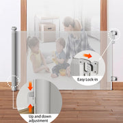 Premium Retractable Baby and Pet Gate - 33"/84cm Tall, Expands up to 55"/140cm, Ensuring Safety for Kids and Pets, Mesh Safety Gate for Stairs, Indoor, Outdoor, Doorways, Hallways