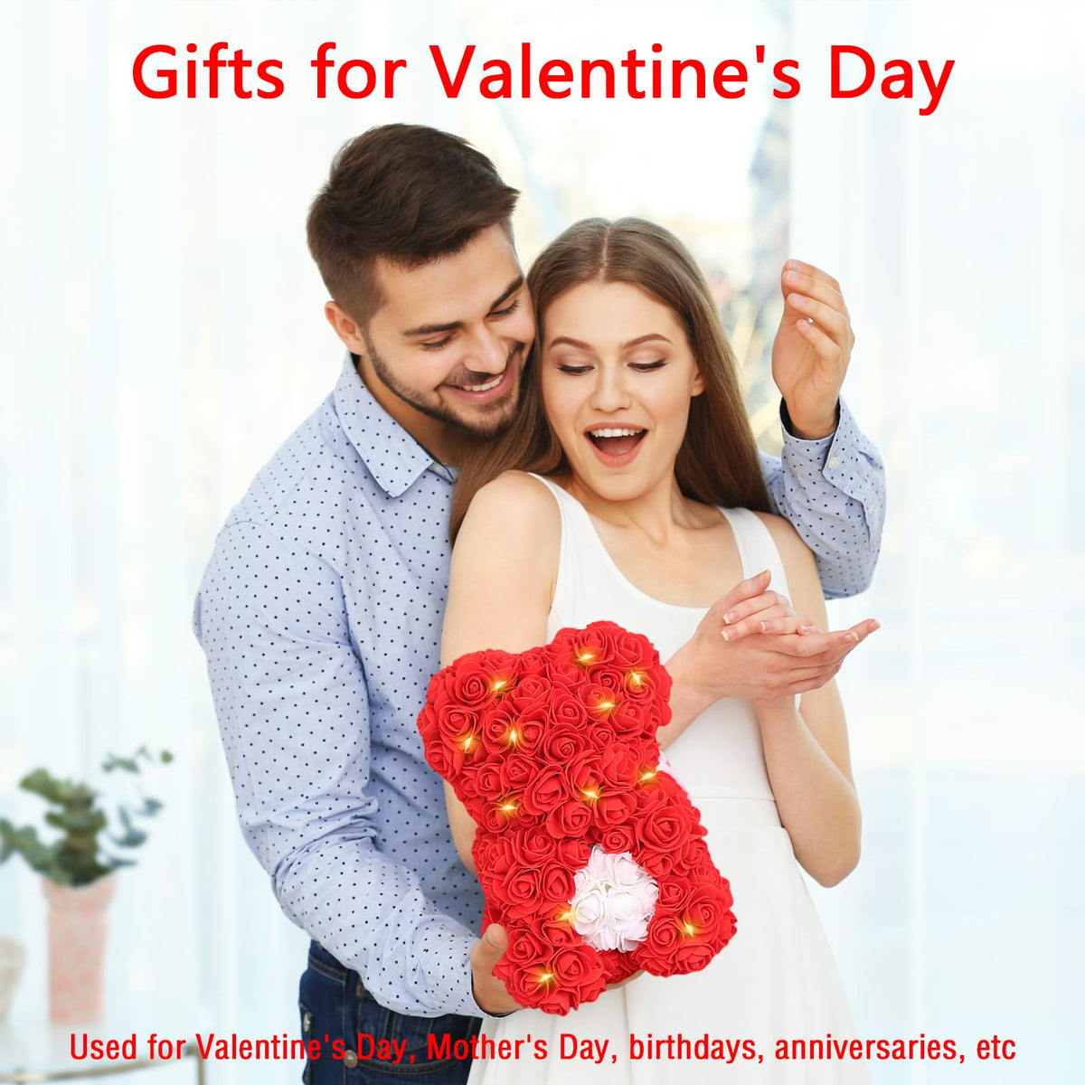 Artificial Rose Bear Gift Decoration