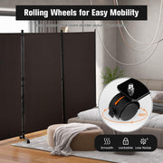 180cm Rolling 3-Panel Room Divider – Black or White Star