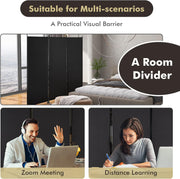 180cm Rolling 3-Panel Room Divider – Black or White Star